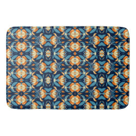 Art Deco blauw sinaasappel Badmat