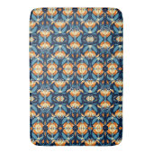 Art Deco blauw sinaasappel Badmat (Voorkant Verticaal)