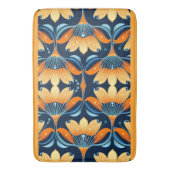 Art Deco blauw sinaasappel Badmat (Voorkant Verticaal)