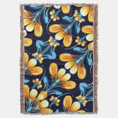 Art Deco blauw sinaasappel Deken (Voorkant Verticaal)