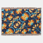 Art Deco blauw sinaasappel Deken (Voorkant)