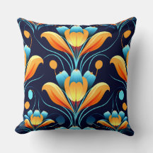 Art Deco blauw sinaasappel