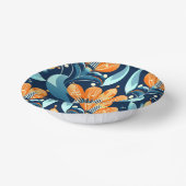 Art Deco blauw sinaasappel Papieren Kommen (Gebogen)