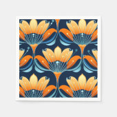 Art Deco blauw sinaasappel Servet (Voorkant)
