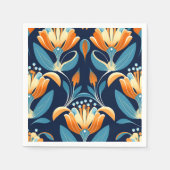 Art Deco blauw sinaasappel Servet (Voorkant)