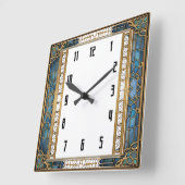 Art Deco Blauw Vierkante Klok (Hoek)