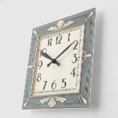 Art Deco Blauw Vierkante Klok (Hoek)