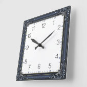 Art Deco Blauw Vierkante Klok (Hoek)