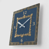 Art Deco blauw Vierkante Klok (Hoek)
