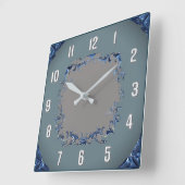 Art Deco blauw Vierkante Klok (Hoek)
