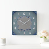 Art Deco blauw Vierkante Klok (Huis)