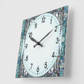 Art Deco Blauw Vierkante Klok (Hoek)