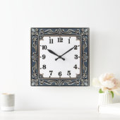 Art Deco Blauw Vierkante Klok (Huis)