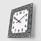 Art Deco Blauw Vierkante Klok (Hoek)
