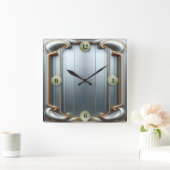 Art Deco Blauw Vierkante Klok (Huis)