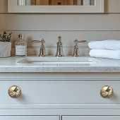 Art Deco Blauwe Dragonfly Roze Bloemen Parels Keramische Knop