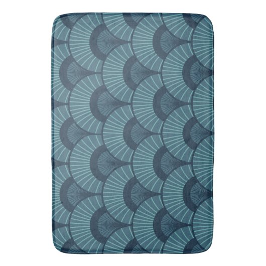 Art Deco Blauwgroen Bath Mat (Voorkant Verticaal)