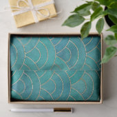 Art Deco Blauwgroen & Goud Decoupage Tissue Papier (Geschenk)
