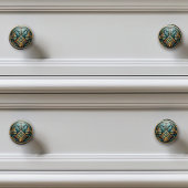 Art Deco Blauwgroen gouden art nouveau Keramische Knop