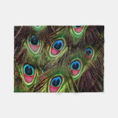 art deco blauwgroen groen turquoise pauock vether fleece deken (Voorkant (Horizontaal))