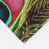 art deco blauwgroen groen turquoise pauock vether fleece deken (Hoek)