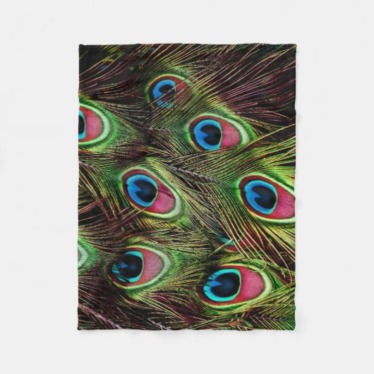 art deco blauwgroen groen turquoise pauock vether fleece deken (Voorkant)