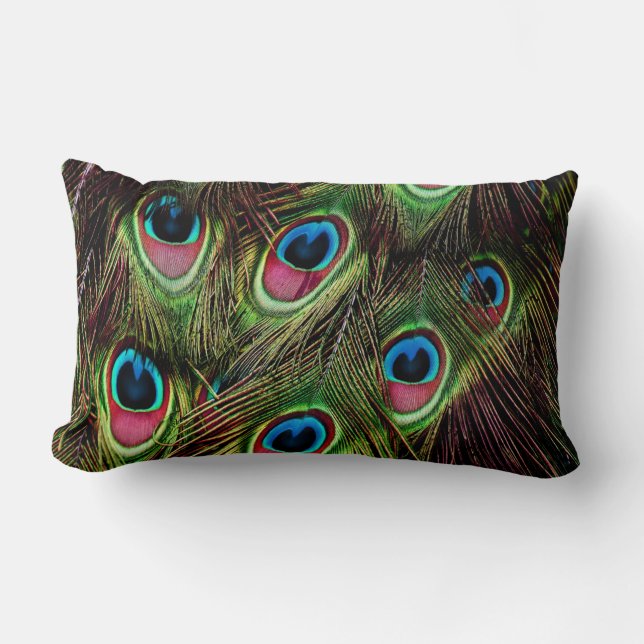 art deco blauwgroen groen turquoise pauock vether kussen (Voorkant)