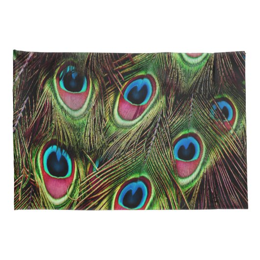 art deco blauwgroen groen turquoise pauock vether kussensloop (Achterkant-Rechts)