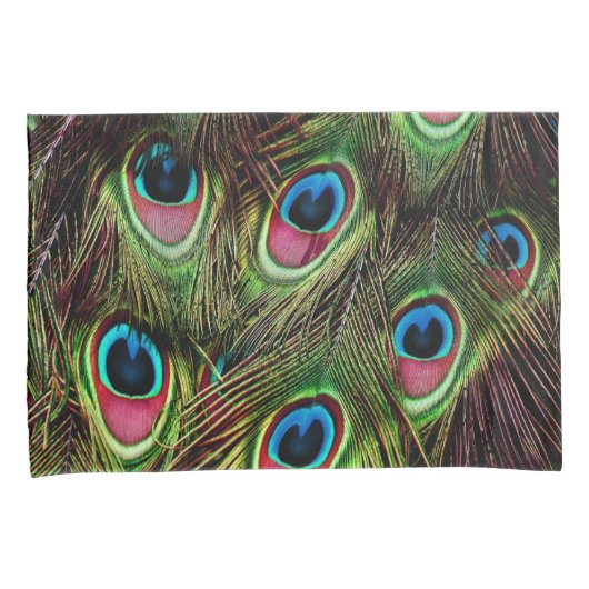 art deco blauwgroen groen turquoise pauock vether kussensloop (Voorkant-Rechts)