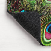 art deco blauwgroen groen turquoise pauock vether muismat (Hoek)