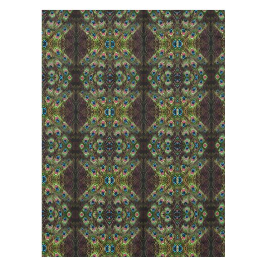 art deco blauwgroen groen turquoise pauock vether tafelkleed (Voorkant)