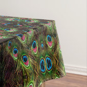 art deco blauwgroen groen turquoise pauock vether tafelkleed (Voorbeeld)