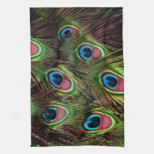 art deco blauwgroen groen turquoise pauock vether theedoek (Verticaal)