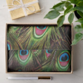 art deco blauwgroen groen turquoise pauock vether tissuepapier (Geschenk)