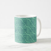 Art Deco Blauwgroen maakt koffie-Mok Koffiemok (Voorkant rechts)