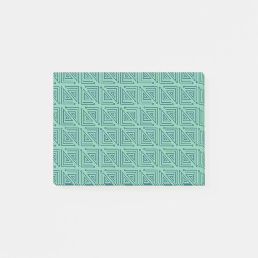Art Deco Blauwgroen Mazes Post-it® Notes (Voorkant)