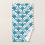 Art Deco Blauwgroen ventilatoren Bad Handdoek (Handdoek)