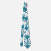 Art Deco Blauwgroen ventilatoren Stropdas (Achterkant)