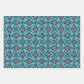 Art Deco Blauwgroen zwart wit grafisch patroon Inpakpapier Vel (Voorkant 2)