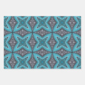 Art Deco Blauwgroen zwart wit grafisch patroon Inpakpapier Vel (Voorkant)