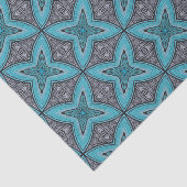 Art Deco Blauwgroen zwart wit grafisch patroon Tissuepapier (Detail)