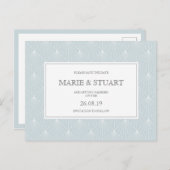 Art Deco Bleek Blue Save the Date Briefkaart (Voorkant / Achterkant)