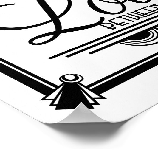 Art Deco BLESS DEZE VOEDSELkleurverandering B/G Poster (Hoek)