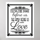 Art Deco BLESS DEZE VOEDSELkleurverandering B/G Poster (Voorkant)