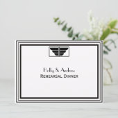 Art Deco Blk Wit Lijst #2H Rehearsal Din Kaart (Staand voorkant)