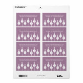 Art Deco bloem bruiloetiket in lavendel Etiket (Full Sheet)