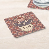 Art Deco Bloem Monogram Trouwvierkant Onderzetter (Schuin)