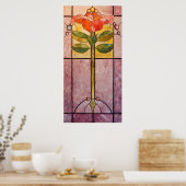 Art Deco-bloem Poster (Keuken)