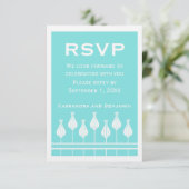 Art Deco bloem RSVP kaart (Staand voorkant)