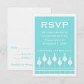 Art Deco bloem RSVP kaart (Voorkant / Achterkant)